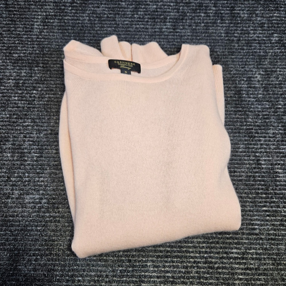 Charter Club Luxury Cashmere Sweater Womens XL Peach Pink Crewneck Knit Pullover - Picture 8 of 8